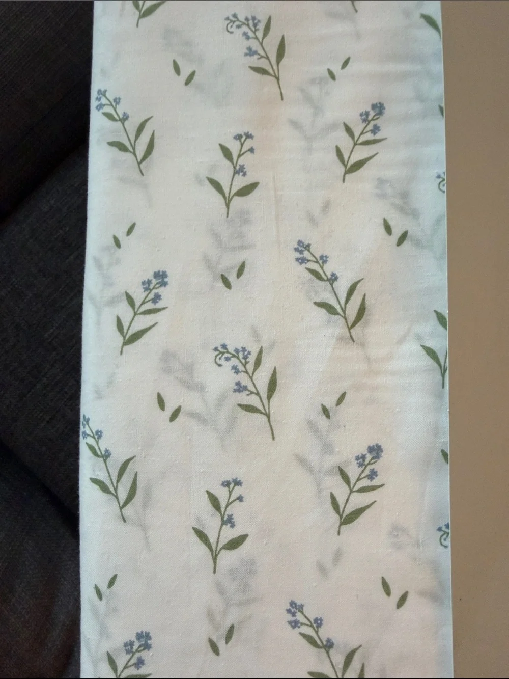 Martha Stewart White Percale Sheet Set with Green and Blue Floral Sprigs